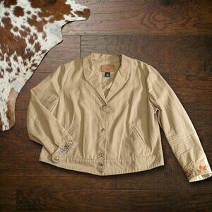 Vintage 1990s Lauren Ralph Lauren Floral Embroidered Jacket